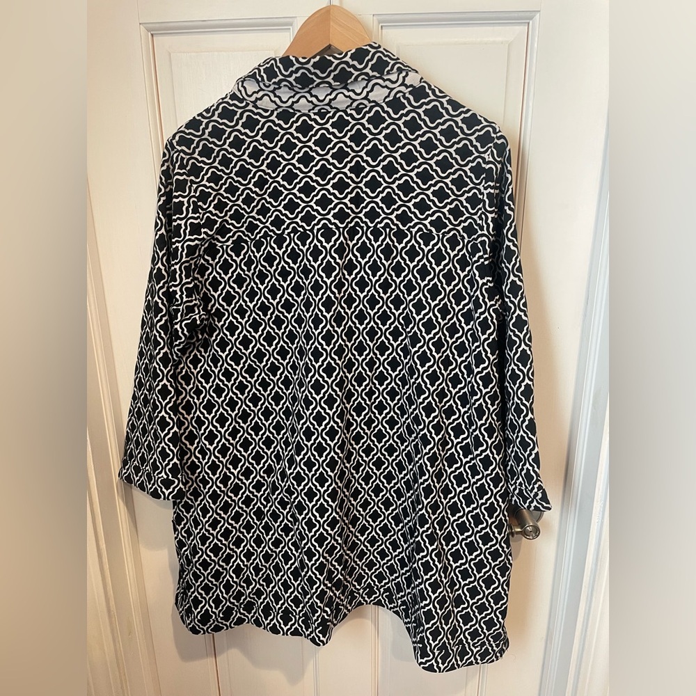Ali Miles Art-to-Wear Black and White Geometric Button Down Reversible Jacket L - Picture 3 of 3